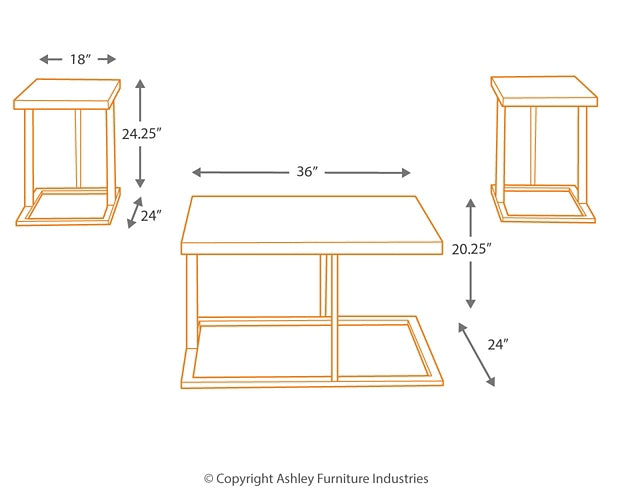 Ashley Express - Airdon Occasional Table Set (3/CN) DecorGalore4U - Shop Home Decor Online with Free Shipping