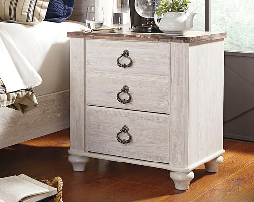 Ashley Express - Willowton Two Drawer Night Stand DecorGalore4U - Shop Home Decor Online with Free Shipping