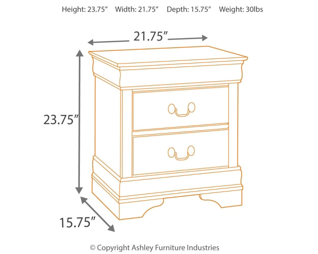 Ashley Express - Alisdair Two Drawer Night Stand DecorGalore4U - Shop Home Decor Online with Free Shipping