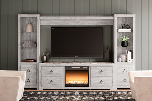 Ashley Express - Willowton 4-Piece Entertainment Center with Electric Fireplace DecorGalore4U - Shop Home Decor Online with Free Shipping